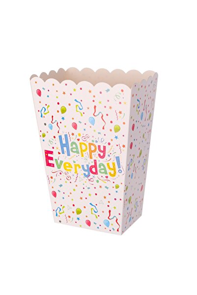 Cyrax Set de 6 cutii pentru popcorn, Cyrax, Model Happy Everyday, 17 x 15 cm,...