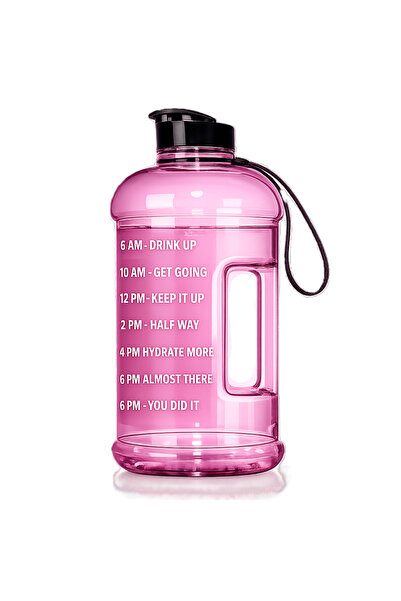 Alcoach Motivational Water Bottle 2 .2L Large Gallon Bpa Free with Handle Reu...