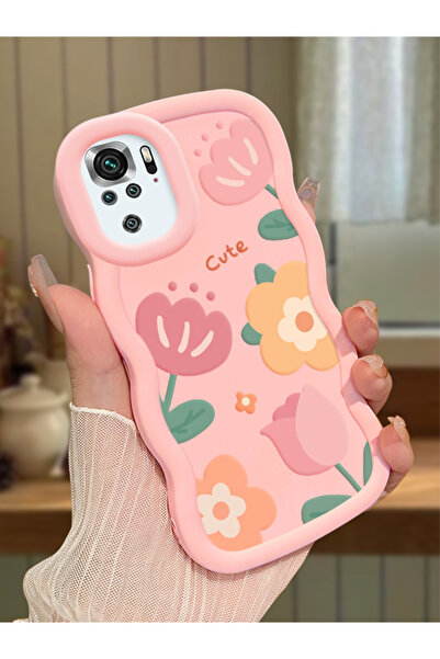 ucuc Redmi Note 10 4G/Note 10S Uyumlu Pembe Silikon Kılıf Kamera Korumalı Dar...