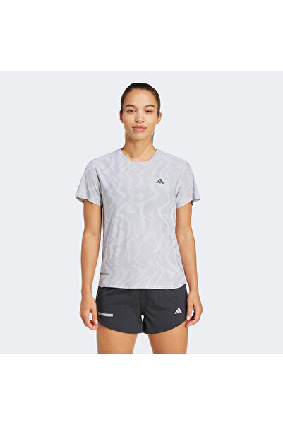 adidas Ultimate HEAT.RDY Engineered Kadın Gri Koşu T-Shirt