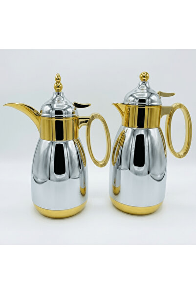 Bait Al Thobe قارورة فاخرة من AKDC بتشطيب ذهبي وفضي أنيق للمشروبات الساخنة وا...