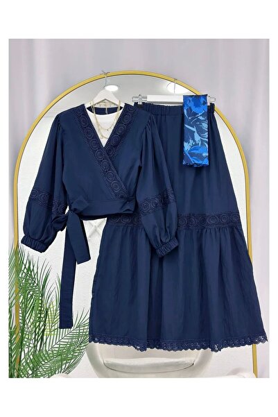 VOLT CLOTHİNG Lace-Up Waisted Skirt Suit