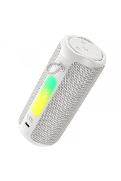 Hoco Φορητό ηχείο Bluetooth, HOCO, Bluetooth 5.0, 8W, TWS, RGB, Αδιάβροχο, Λευκό