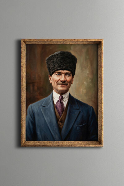 epiqart صورة أتاتورك - إطار منقوش عتيق الطراز - نموذج رفيع