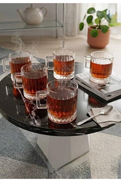 RASHA COLLECTION 6'lı Kristal Uzun Kupa Bardak Seti