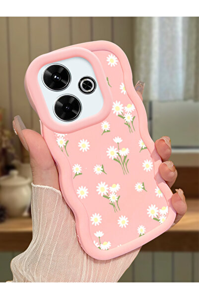 ucuc Redmi 13/13X Uyumlu Pembe Silikon Kılıf Kamera Korumalı Darbe Emici Tasa...