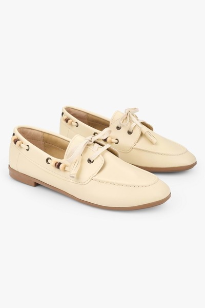 Shoeberry Γυναικείο Loafer με κορδόνια σε κίτρινο χρώμα βουτυροβούτυρου με αξ...