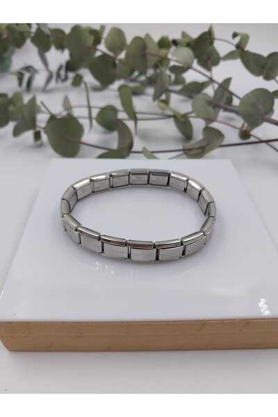 Yaseminli Butik Silver Color Steel Italian Charm Bracelet