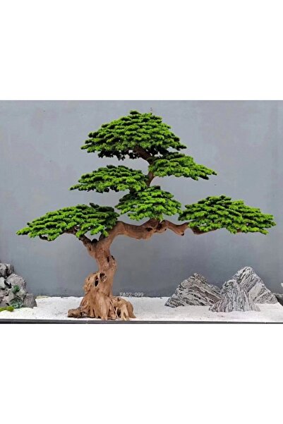 Roberto Rossi Bonsai artificial H300cm Pin cu trunchi din lemn, coroana L250x...