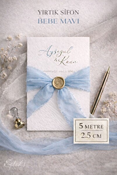 Esteks Dantel ve Tekstil Aksesuarları Κορδέλα από σιφόν premium με σχισμές 2,...