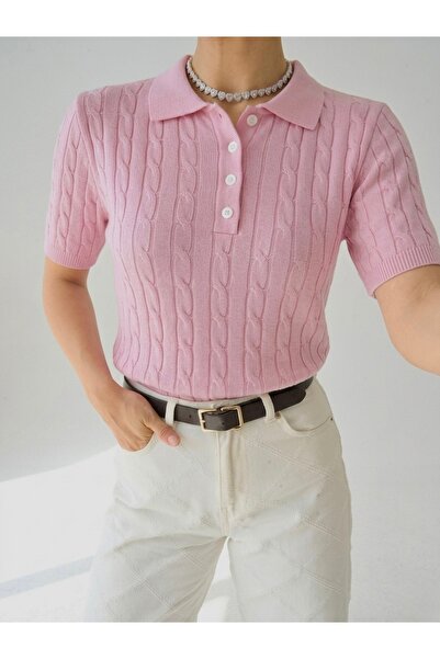 ModaYaren Γυναικείο μπλουζάκι πόλο με λεπτή εφαρμογή και κουμπιά MDY-55102