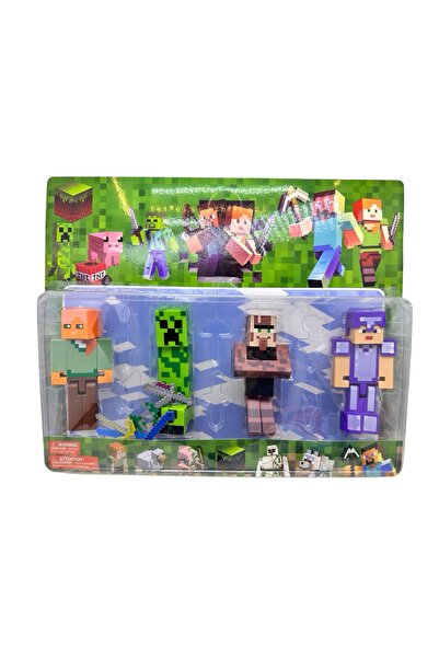 JPT Μάινκραφτ Σετ 4 Φιγούρες 12 εκ. με Εργαλεία
