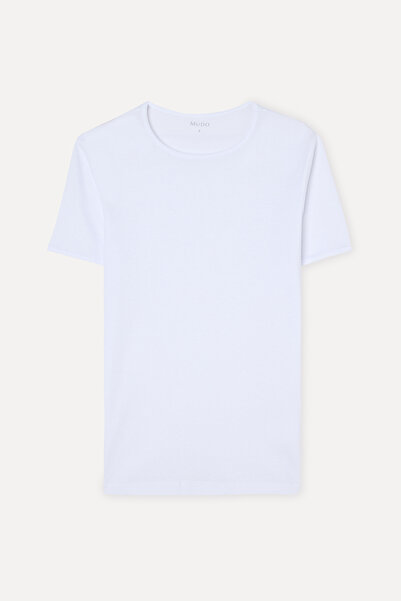 Mudo Men's White Crew Neck T-Shirt