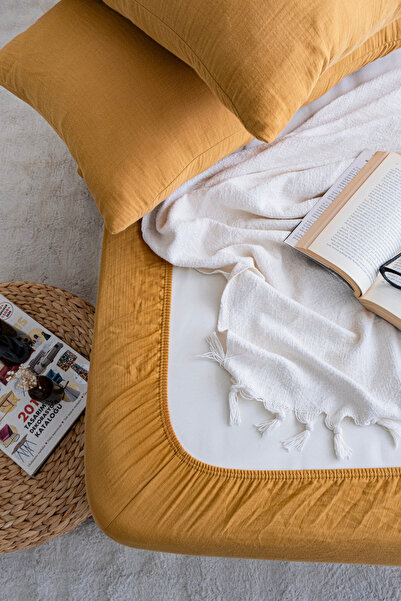 Cyc Atelier 100% Cotton 2 Layer Muslin Elastic Sheet Set Natural Woven /Single - Double - King Size