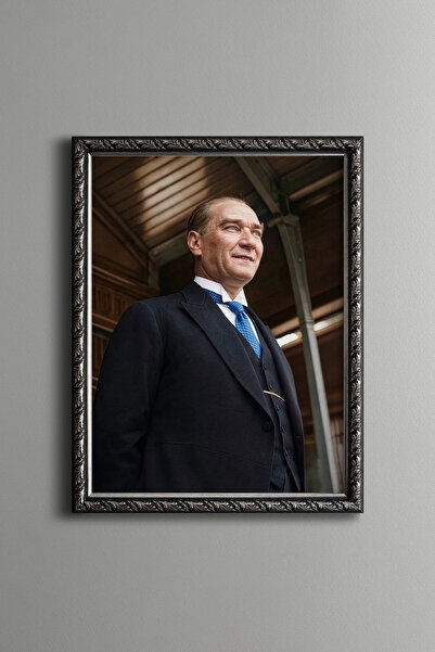 epiqart Mustafa Kemal Atatürk - Vintage Patterned Frame - Slim Model