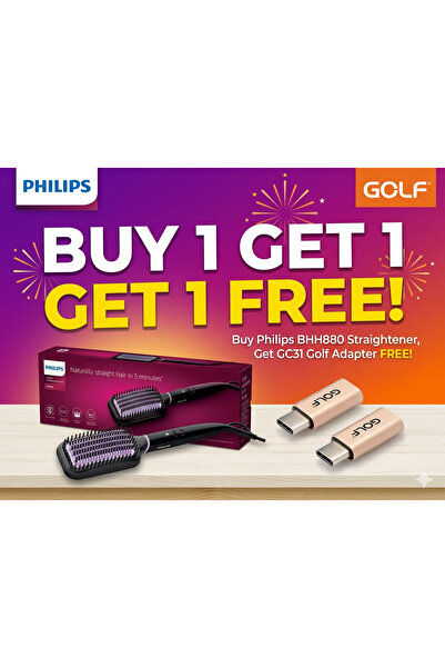 Philips BHH880 HAIR STRAIGHTNER GET FREE GOLF GC31 MICRO ADAPTER