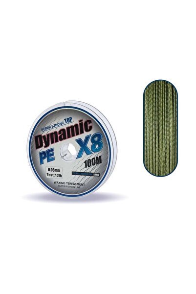 CAPTAIN Dynamic Soft PE 8 Örgü İp Misina 100mt Yeşil Standart - 0.18 MM