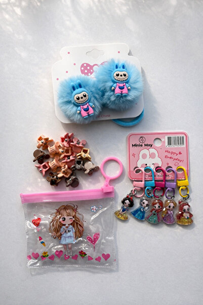 KZNovaStyle Girl's Accessory Set |   Plush Buckle, Mini Latch Buckle, Keychai...