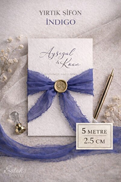 Esteks Dantel ve Tekstil Aksesuarları Κορδέλα από σιφόν premium με σχισμές 2,...