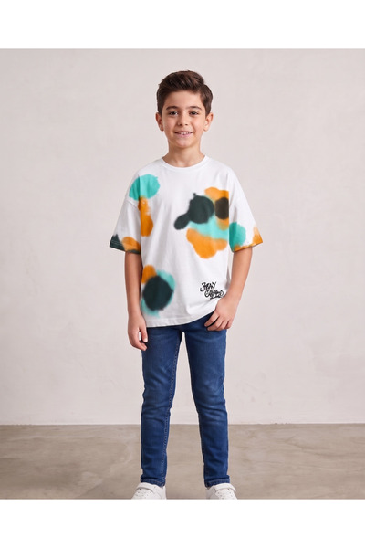 HAKNUR Erkek Çocuk 9-10-11-12 yaş %100 Pamuk yazılı t-shirt