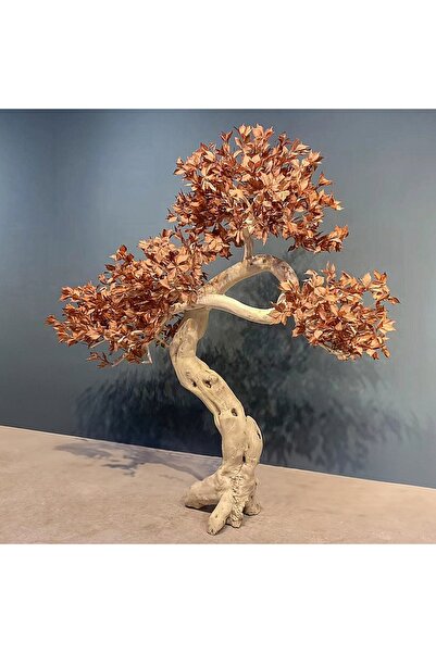Roberto Rossi Bonsai artificial H220cm cu trunchi din lemn cu frunze maronii