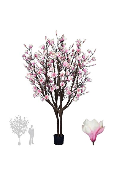 Roberto Rossi Copac artificial H250cm Magnolie cu flori roz deschis, coroana ...