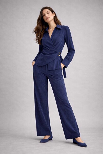 EGZOTİK ASORTİK Double-Breasted Blouse & Palazzo Pants Set