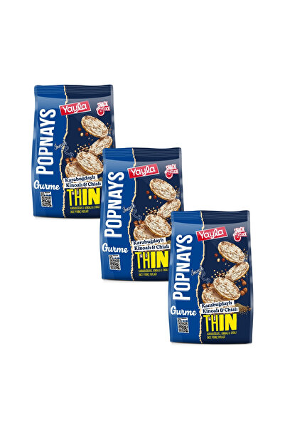 Yayla Popnays Gurme Karabuğday Kinoa ve Chialı İnce Pirinç Patlağı 80 g x3