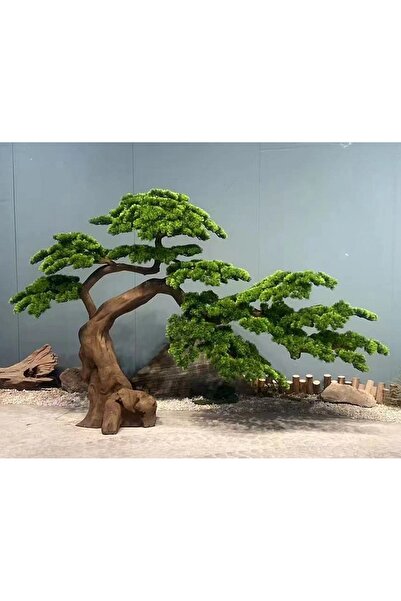 Roberto Rossi Bonsai artificial W170xH140cm Pin cu trunchi maro din lemn