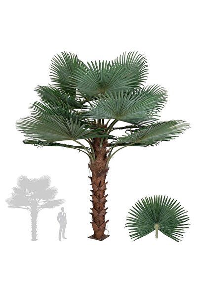 Roberto Rossi Palmier artificial H340cm Washingtonia, coroana D300cm cu prote...