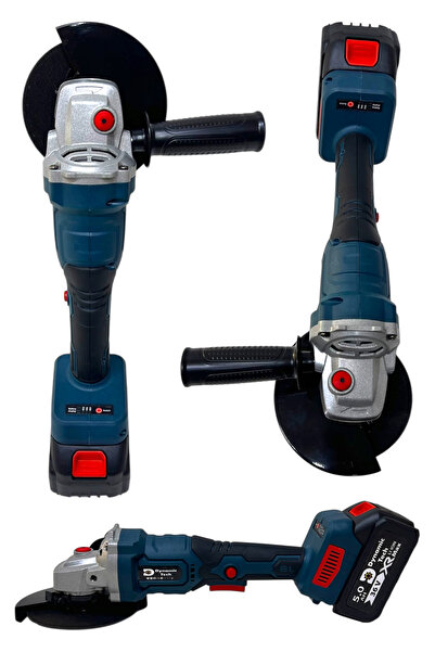 DynamicTech Profesyonel Kömürsüz Çift Akülü 125 Mm Avuç İçi Şarjlı Taşlama Spiral Makinesi