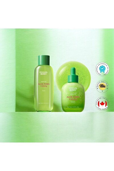 EQQUALBERRY green aid aloe pdrn calming toner,serum set