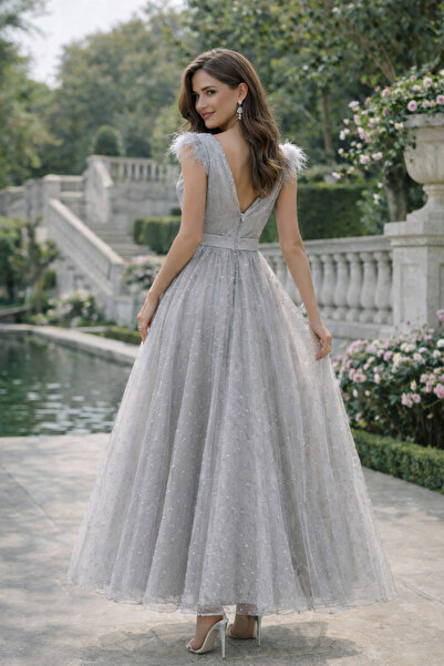 sachin and babi light blue dress Chic Mermaid Beaded Long Prom Dress Elegant Silver Evening Dress #KOP0   SELINADRESS