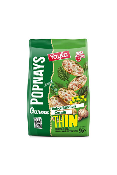 Yayla Popnays Gurme Bahçe Bitkileri Çeşnili Ispanak ve Pancarlı İnce Pirinç Patlağı 80 g x3