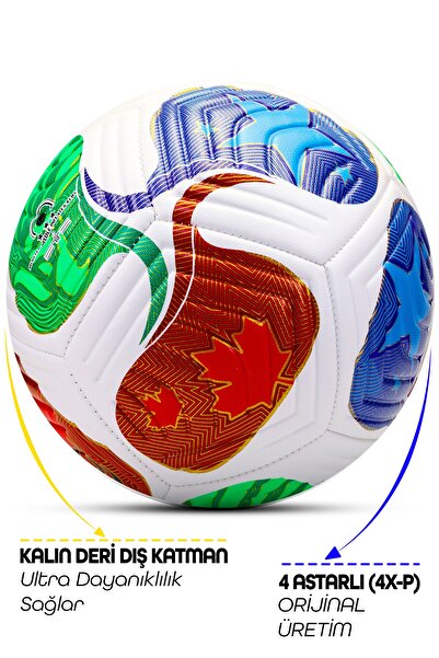 Telvesse Futbol Topu Trionix 2026 Dünya Kupası Pompa Dahil Set Dayanıklı Sert Zemin Halı Saha Topu No:5