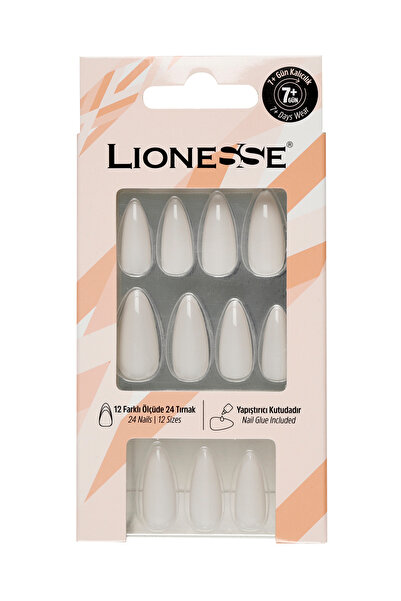 Lionesse Takma Tırnak 24’lü Set A-90 Beyaz– 12 Farklı Ölçü | 7+ Gün Kalıcılık...