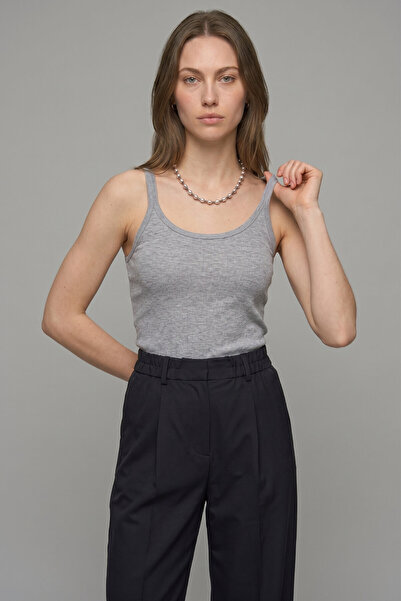 SMILE Aelia Gray 100% Cotton Thin Strap Tank Top