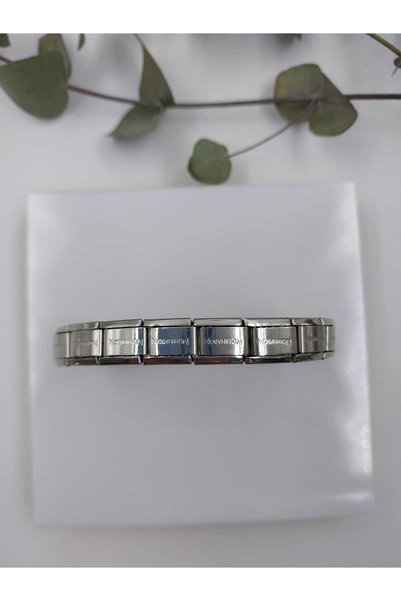 Yaseminli Butik Silver Color Steel Italian Charm Bracelet