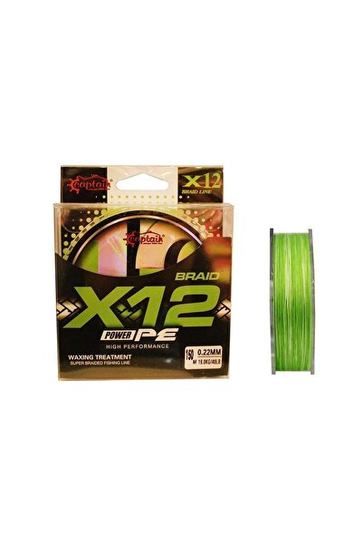 CAPTAIN X12 Power Pe 12 Strand Spin Fishing Line 150Mt Green White Standard -...