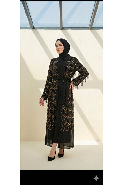 HCC HAKKO İç Elbiseli İkili Takım Abaya Abiye