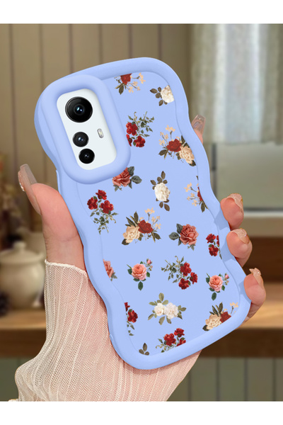 Hontinga Redmi Note 12S Uyumlu Darbeye Dayanıklı Basit Mavi Silikon Telefon K...