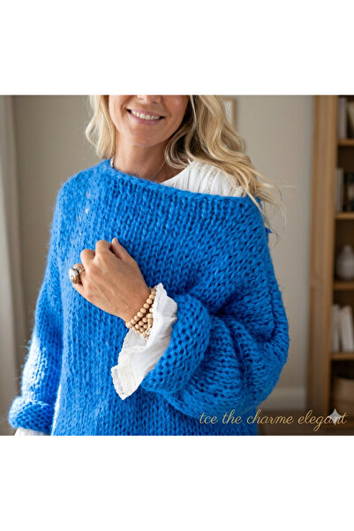 tce the charme elegant πλεκτό στο χέρι γυναικείο πουλόβερ