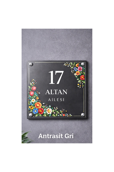 Olfa Dekor işiye Özel Kapı Numarası ve İsimliği 20x20 cm Pleksi Premium (Yeni...