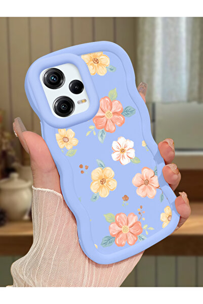 Hontinga Redmi Note 12 Pro 5G Uyumlu Darbeye Dayanıklı Basit Mavi Silikon Tel...