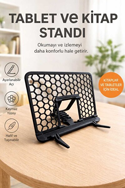 Hobbi Tasarım Kitap Okuma ve Tablet Standı Siyah