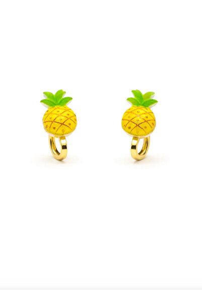 MakeWell Deliksiz Kulaklar için Kiraz Ananas Çilek Tasarımlı Deliksiz Kulakla...