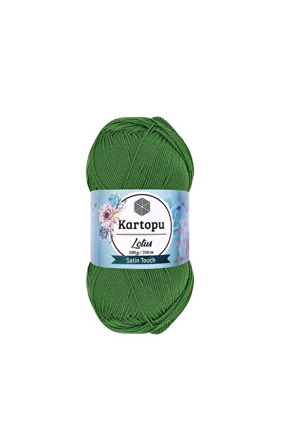 Kartopu LOTUS Merserize Görünümlü El Örgü İpliği 100 Gr RENK : K486 ÇİMEN YEŞİLİ