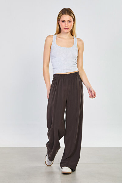 BARRELS AND OIL Γυναικείο φαρδύ παντελόνι με λάστιχο στη μέση και λάστιχο στο...