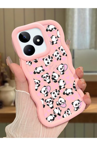 Hontinga Realme Note 50 Compatible Shockproof Simple Pink Silicone Phone Case...