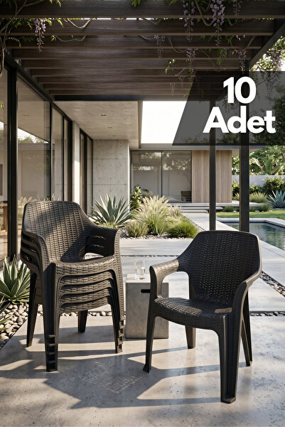 Çavdar Group 10'lu Queen Raddan Desenli Tekli Koltuk 10 Adet Bahçe Balkon Ter...